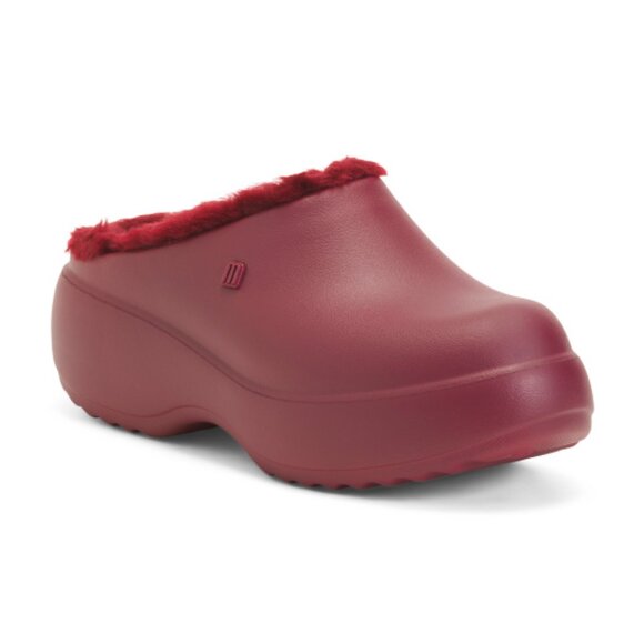 NEW MELISSA Melissa Free Fluffy Platform Clog Heels Burgandy for women 825 3t7 - Picture 6 of 8